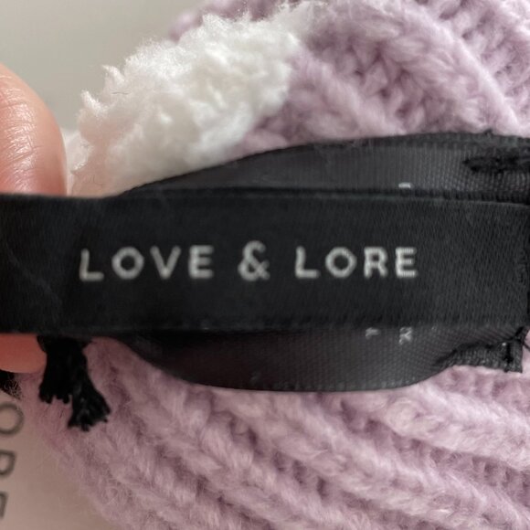 Indigo Love & Lore Outdoor Sherpa Lined Knit Acrylic Nylon Mittens Soft Lilac OS - Picture 5 of 9